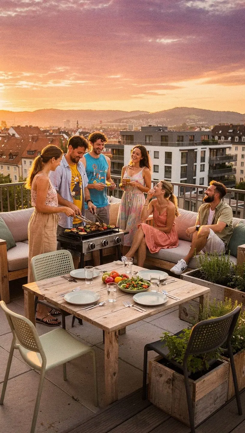 Gemütlicher Wohnbereich mit umweltfreundlichen Materialien und natürlichem Licht.