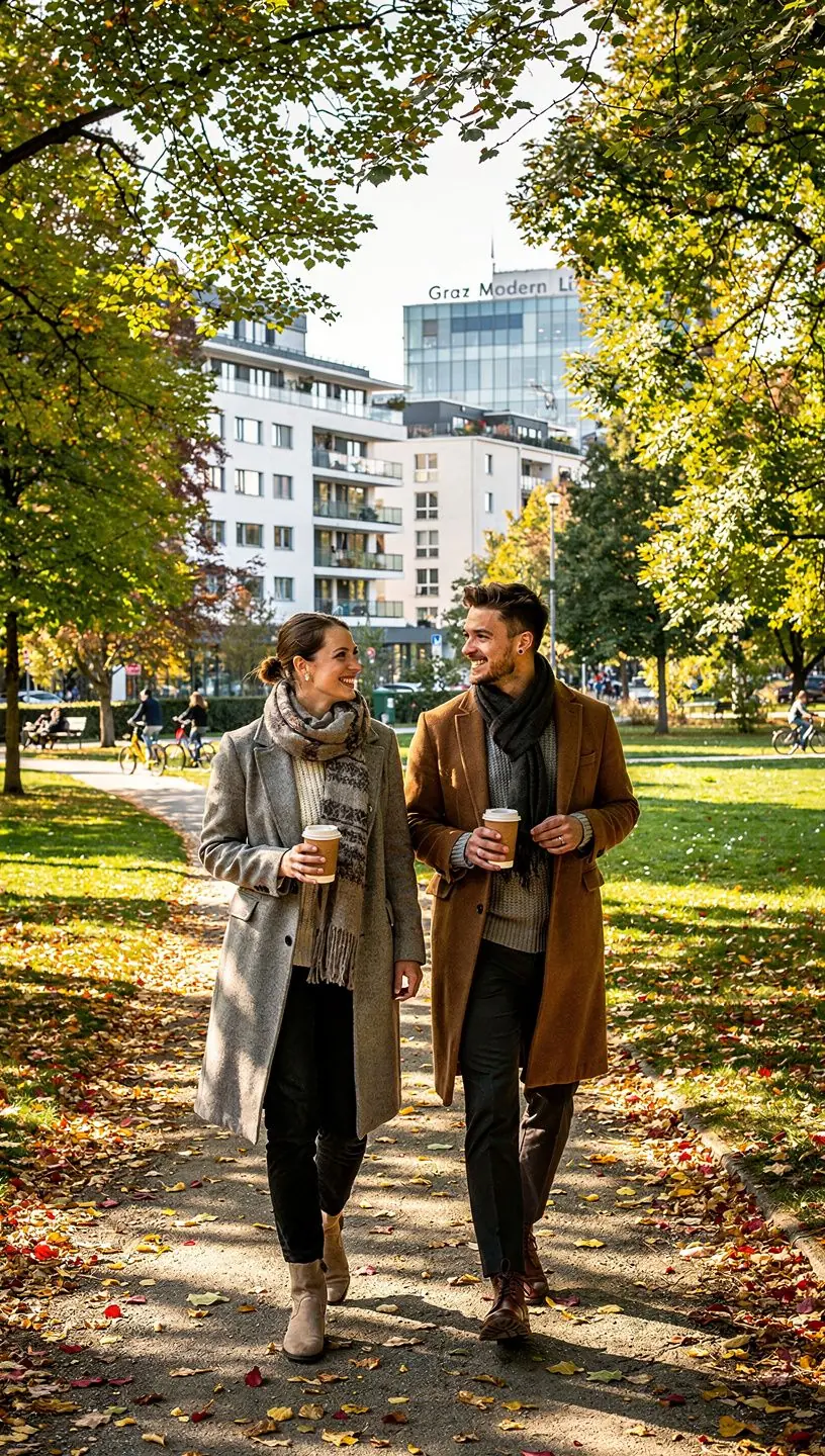 Moderne Wohnung mit groГџen Fenstern und nachhaltiger Architektur in Graz.